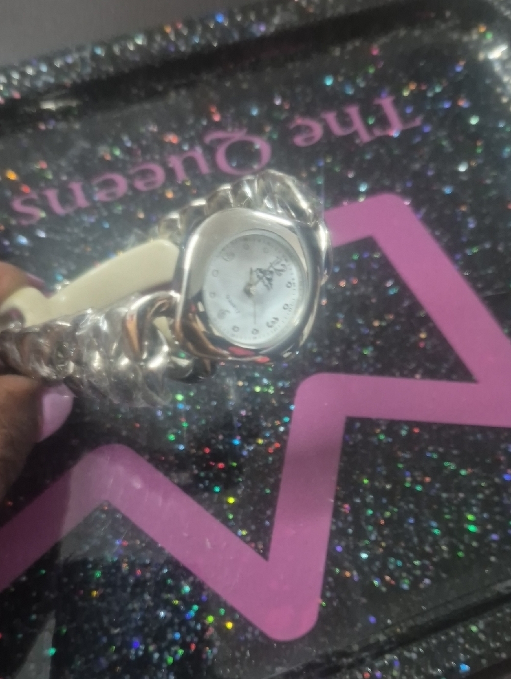 Silver Chain-Link Women's Bracelet Watch